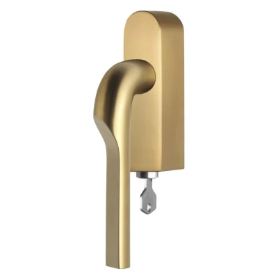Afbeelding van Formani Rivio by Gensler GL100 DKLOCK O draaikiepgarnituur afsluitbaar rechtsdraaiend PVD mat goud