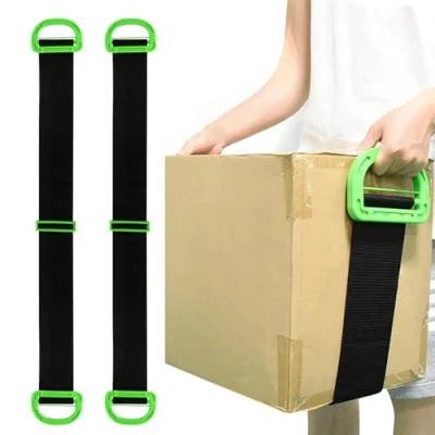 Afbeelding van DELAESI transportgordel, 2 stuks, draagriemen, verhuizing, verstelbare hefriemen, lasten, 1100 kg, zware belasting, draagriem voor meubels, boxen, piano, boekenplanken