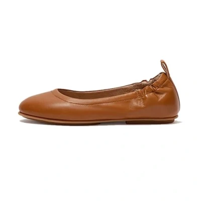 Afbeelding van Fitflop Allegro Ballerina&#039;s, Dames, Maat: 37, Light tan Leer