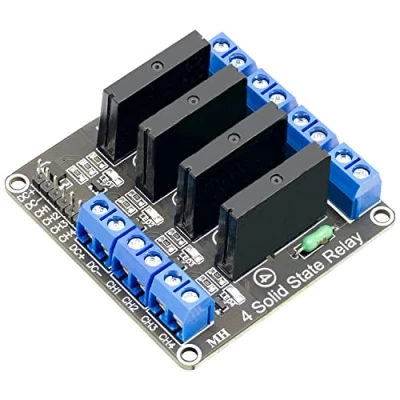 Afbeelding van AZDelivery Relaismodule met 4 kanalen, 5 V DC Solid State Relais, Low Level Trigger Power Switch Relais Board compatibel Arduino en Raspberry Pi