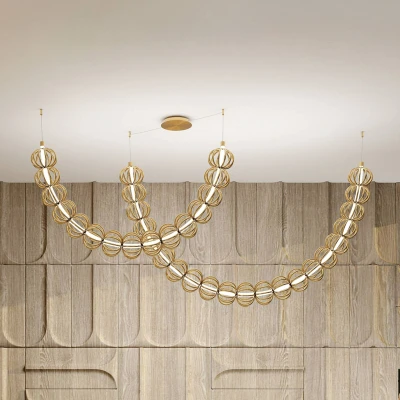 Afbeelding van Maytoni LED hanglamp Golden Cage, 2 delig, hoogte 184 cm