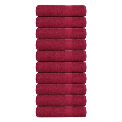 Afbeelding van vidaXL Handdoeken 10 st 50x100 cm 360 g/m² 100% katoen bordeauxrood
