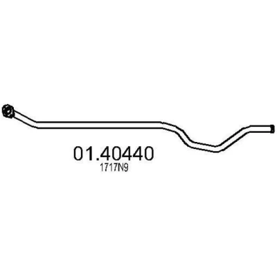 Afbeelding van MTS 01.40440 Uitlaatpijp 2220mm voor middendemper PEUGEOT: 307 Hatchback (3A/C) 1.4 2000 2003
