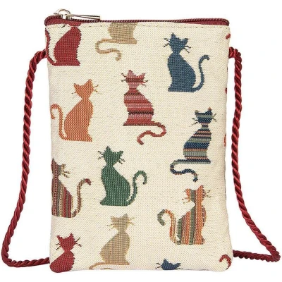 Afbeelding van Signare Smartphone Tasje Gobelin Cheeky Katten