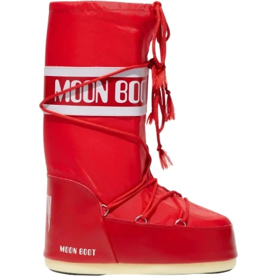 Afbeelding van Moon Boot ICON Unisex Veterlaarzen, Maat: 39 41, Red Imitatieleer/ textiel
