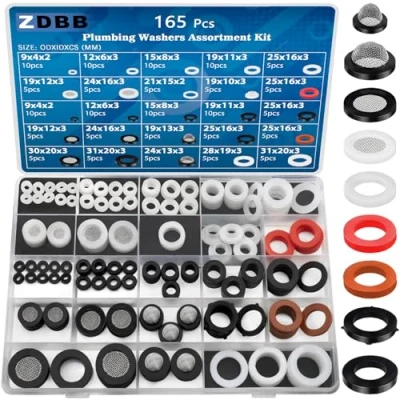 Afbeelding van Rubber Flat Washer Assortiment Set, 150 STKS Diverse inch Pakking kit, Huis Vervangen Badkamer Douche Slang Hoofd Mengklep, Wastafel Kraan Beluchter Screen Filter, Tuin Connector Water Nozzle, Loodgieterslek Ring