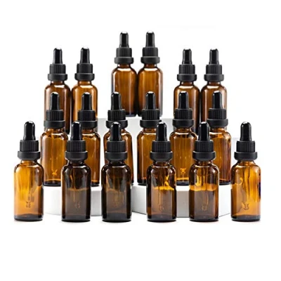 Afbeelding van Yizhao Amber Glazen Druppelflesje 30ml, met Pipet Druppelaar, voor Essentiële olie, Aromatherapie, Cosmetica, Laboratorium, Apotheek, Reizen, Massage 18 Stuks