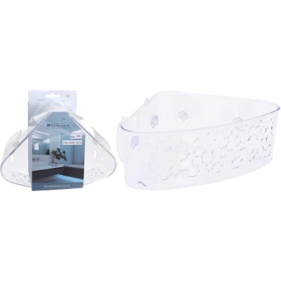 Afbeelding van Doucherek Bathroom Solutions (18 x 18 8.5 cm, Driehoek, Met zuignappen, Transparant)