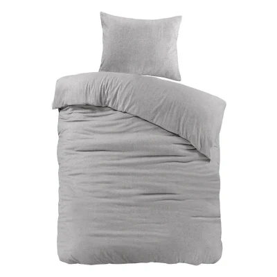 Afbeelding van Papillon Brienz Flanel Dekbedovertrek Eenpersoons 140x200/220 cm Grijs
