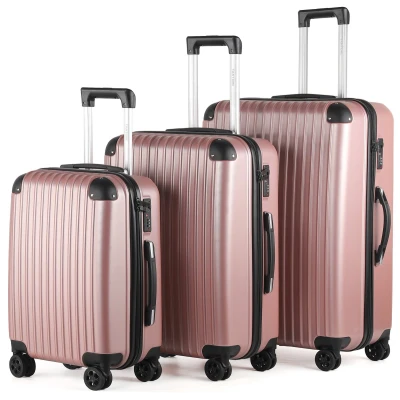 Afbeelding van TAN.TOMI Kofferset 3 Delig 95L Handbagage + 65L +41L Reiskoffer met 4 Wielen Ruimbagage Cijferslot Trolley Koffer Roségoud