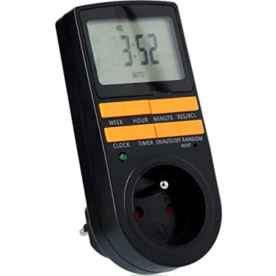 Afbeelding van AX digitale timer, stopcontact, voor binnen, tijdschakelaar, elektronische programmeerbaar, weekprogramma, dagtimer, 1 minuut interval, (7TM 1)