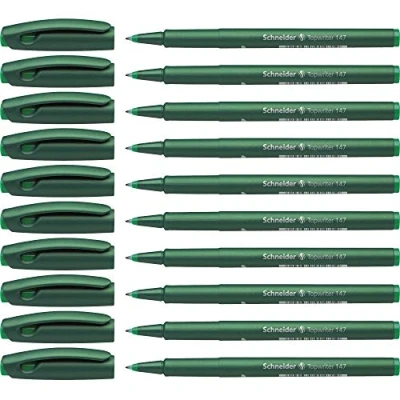 Afbeelding van fineliner Schneider Topwriter 147 0,6 mm groen doos met 10 stuks