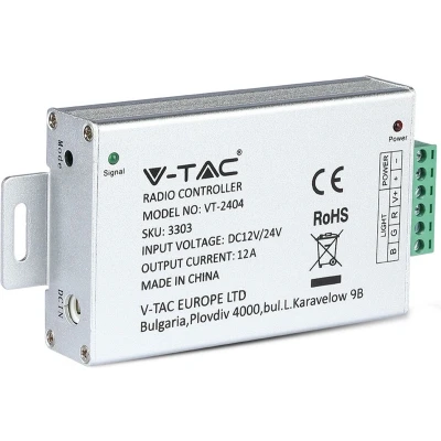 Afbeelding van V TAC VT 2404 LED stripverlichting 144 watt draadloze afstandsbedieningen afstandsbediening met 4 toetsen IP20