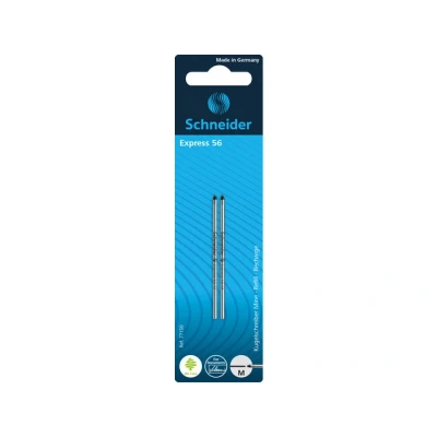 Afbeelding van Schneider balpenvulling Express 56 M zwart blister a 2 stuks S 77150
