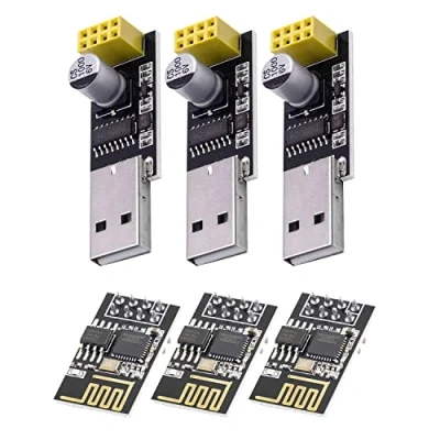 Afbeelding van AZDelivery 3 x ESP8266 ESP 01 met USB Adapter Wlan WiFi Module compatibel Arduino