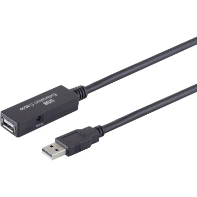 Afbeelding van Actieve USB naar verlengkabel incl. DC voedingskabel USB2.0 tot 0,5A 5 meter