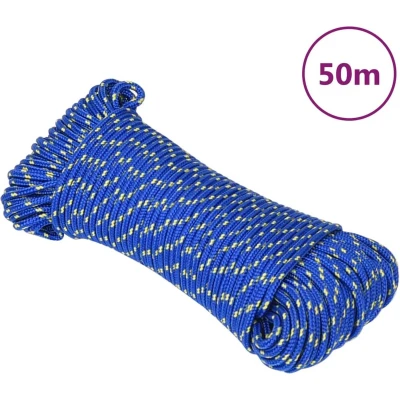 Afbeelding van vidaXL Boottouw 4 mm 50 m polypropyleen blauw