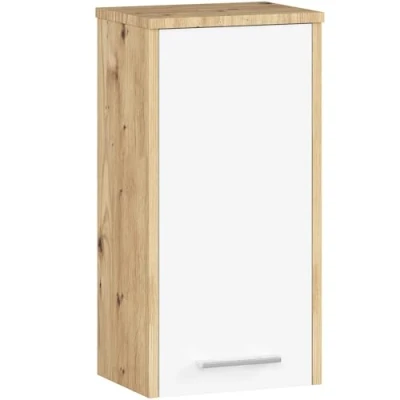Afbeelding van Hangende Badkamerkast FIN W30 met 1 Deur / AKORD Furniture Factory Artisan Eik Wit 30 x 60 22,5 cm