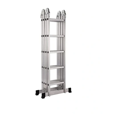 Afbeelding van TREPPE Scharnierladder, opvouwbaar, multifunctioneel, aluminium, 4 x 5 treden, 5,82 m