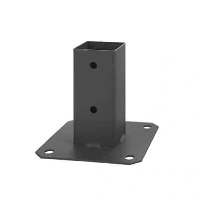 Afbeelding van ADGO Schroefhuls grafiet paaldrager 70 x mm grondanker voor houten palen vierkante bodemhuls bodemplaat anker thermisch verzinkt