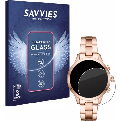 Afbeelding van Savvies Glas Screenprotector voor Michael Kors Access Runway (41 mm) Gehard Beschermglas 9H (3 Stuks)
