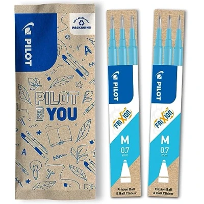 Afbeelding van PILOT FriXion rollerball vulling 0.7, vullingen, set van 6 (lichtblauw)