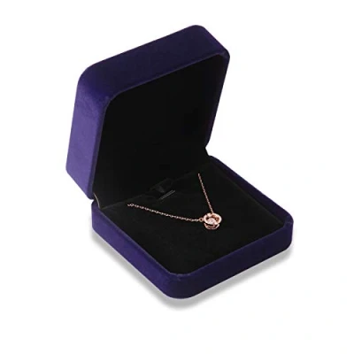 Afbeelding van Bujingyun Fluwelen ketting hanger armband display doos sieraden geschenkdozen (blauwe kleur)