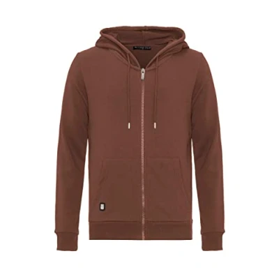 Afbeelding van Redbridge Heren sweatjack met capuchon Zip Hoodie ritssluiting Premium Basic, bruin, M