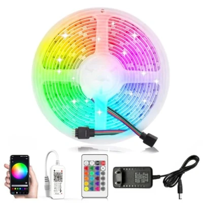 Afbeelding van Arotelicht Led Strip set,Wifi RGB Kit, Smart ledstrip lichtstrip,werkt met Alexa, IFTTT, Google Home Smartphone,12V,5m,5050SMD,300 leds, lichtketting voeding en controller
