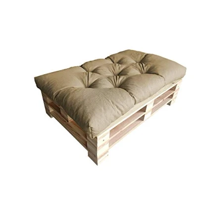 Afbeelding van Chilly Pilley Palletkussen Schuimvlokken Palletmeubel Palletbank Rugleuning Zitkussen Zijkussenset (Zitkussen 120 X 80 Beige)