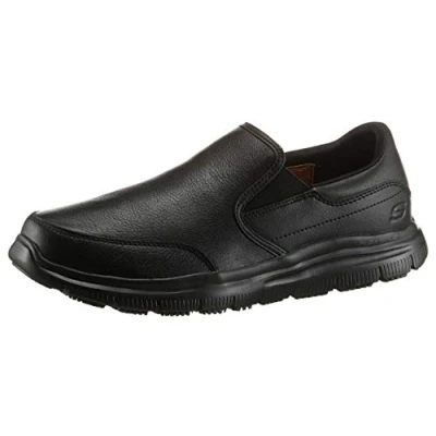 Afbeelding van Skechers Flex Advantage Sr Bronwood Slip On Sneakers voor heren, Zwart leder, 42.5 EU