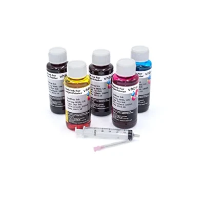 Afbeelding van vhbw 5 x navulinkt compatibel met Canon Pixma G1501 printer, navulset Dye Cyan, Magenta, Black, Yellow, 100 ml