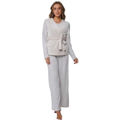 Afbeelding van Wit lounge vest fleece Maat L