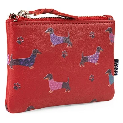 Afbeelding van SKPAT Portemonnee en Coin Purse: Stijlvolle Mini Met Rits Wallet. RFID bescherming, Rood
