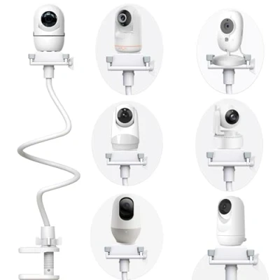 Afbeelding van Derebir Babycameramonitorhouder plank babyfoon montagestandaard voor wieg kinderkamer houder en zonder boren Een verstelbare veiligere flexibele camerastandaard babykamer, compatibel met de