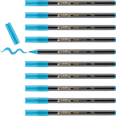 Afbeelding van edding 1340 brushpen azuredding blauw 4 1340085