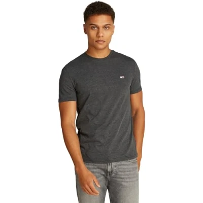 Afbeelding van Tommy Jeans SLIM Jaspe TEE Tshirt basic black, Heren, Maat: 66, Black