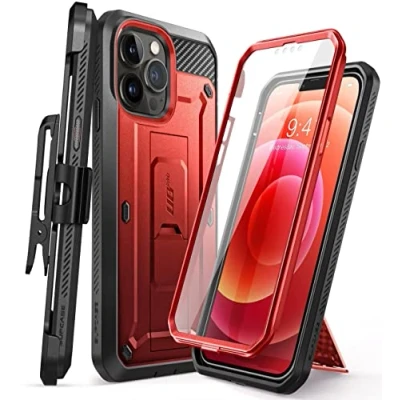 Afbeelding van SUPCASE Unicorn Beetle Pro Full Body Rugged Holster Case voor 6,1 inch iPhone 13 (2021), Metallic Rood