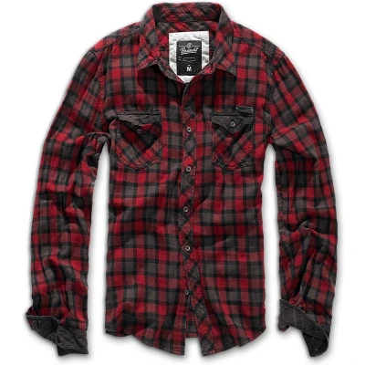 Afbeelding van Brandit checkshirt duncan, rood bruin, 6XL