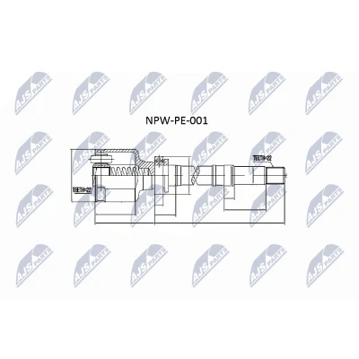Afbeelding van Homokineet reparatie set, aandrijfas NTY NPW PE 001