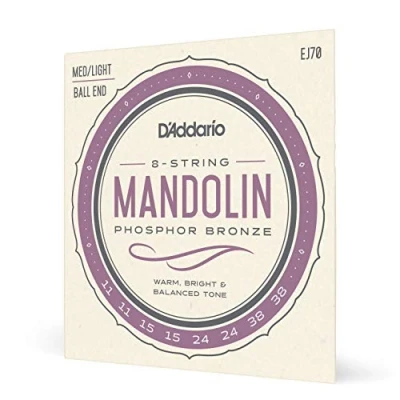 Afbeelding van D&#039;Addario EJ70 11 38 Mandolinen Snaren Phosphor Bronze Ball End