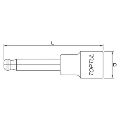 Afbeelding van Zeskantig inzetstuk TOPTUL 1/2&quot; mit Kugel 6 mm lang (140mm)