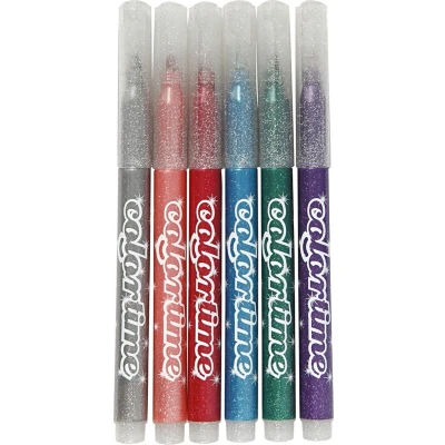 Afbeelding van Colortime glitterstiften lijndikte 4,2 mm multicolor 6 stuks