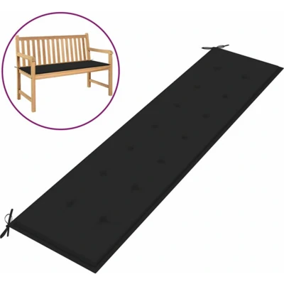 Afbeelding van Tuinbankkussen 200x50x3 cm oxford stof zwart