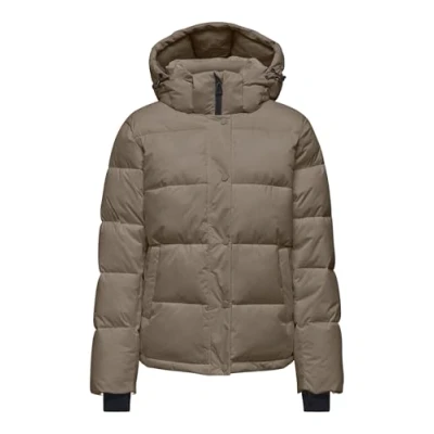 Afbeelding van ONLY Onlann Premium Puffer Jkt Regular Otw gewatteerde jas, Bruin, S dames,