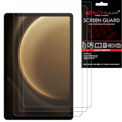 Afbeelding van TECHGEAR 3 stuks Galaxy Tab S9 FE Plus 12,4 inch schermbeschermers (SM X610 / SM X616), ultra heldere schermbeschermer beschermer ontworpen voor Samsung FE+ 2023
