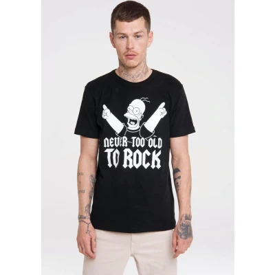 Afbeelding van Logoshirt T shirt Unisex The Simpsons Never Too Old To Rock Medium
