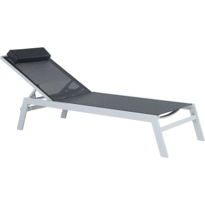 Afbeelding van Beliani CATANIA Tuinligstoel Zwart Aluminium