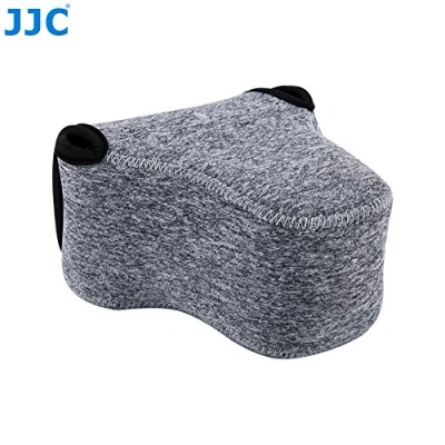 Afbeelding van JJC OC F2BG Ultralichte neopreen donkergrijze cameratas voor Fujifilm X T10, T20, A1, A2, A3, M1 + 16 50 mm lens/Olympus E M10II, M5II 14 42mm II lens, Olympus PL8 12