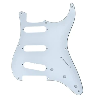 Afbeelding van KAISH 8 Hole Amerikaanse Vintage Stijl Strat SSS Slagplaat ST Gitaar Pick Guard Scratch Plaat voor Strat/Stratocaster Wit 3 Ply